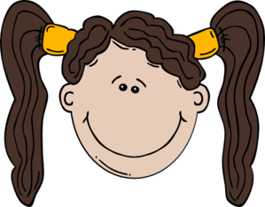 Girl Face Cartoon With Pigtail Clip Art